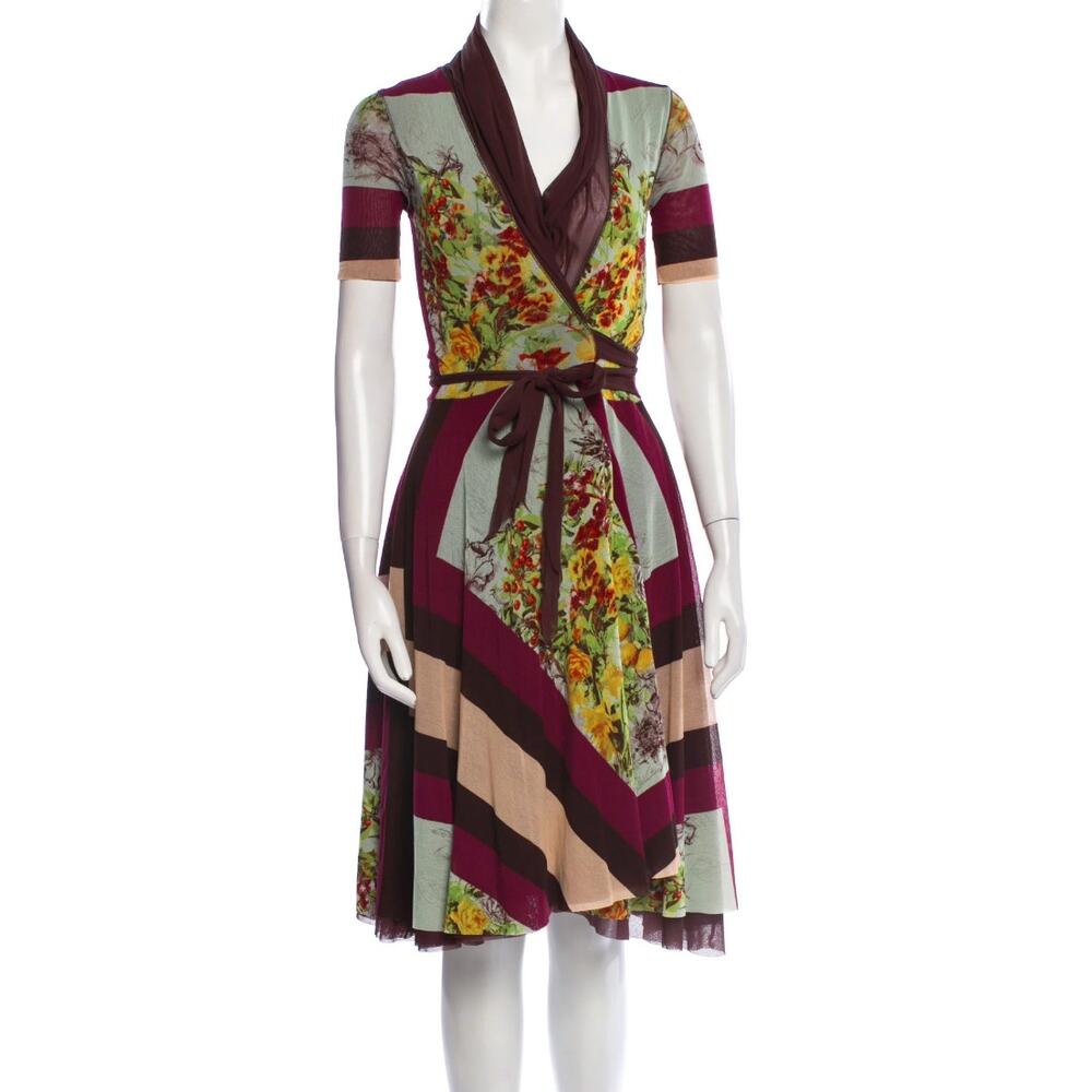 $425 Vintage Jean Paul Gaultier Soleil Mesh Wrap Dress – 90s / Early 2000s XL